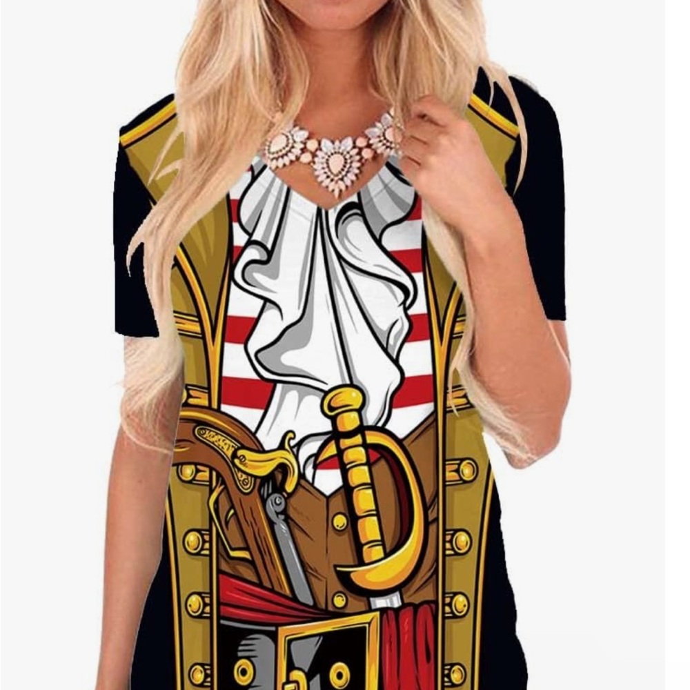 Pirate Print Short Sleeved Tee